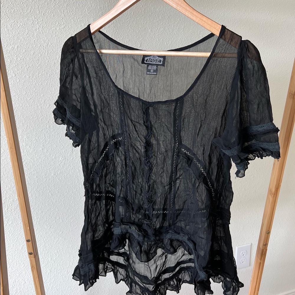 Angie black lace top (medium)